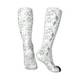 thumbnail image 4 of Daiia Sports Socks Lavender Flowers Printed Novelty Crew Socks for Men Women Knee High Socks Cotton Socks Soft & Breathable Support Unisex Socks, 4 of 9