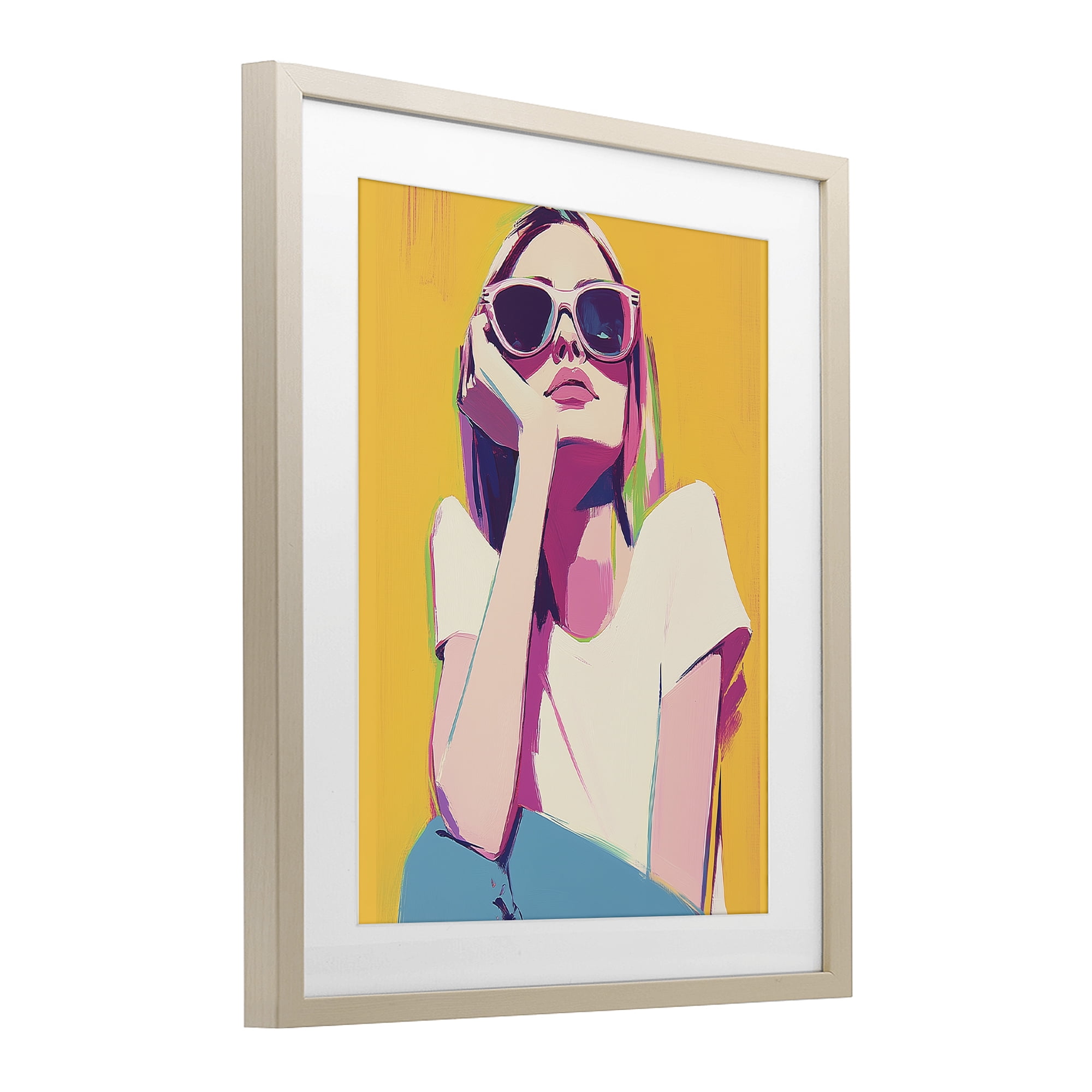 Stupell Industries Chroma Shades Girl Birch Framed Print Under Glass, design by Walker Noble
