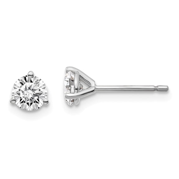14K White Gold Earring Stud Women'S Diamond Lab Grown Round