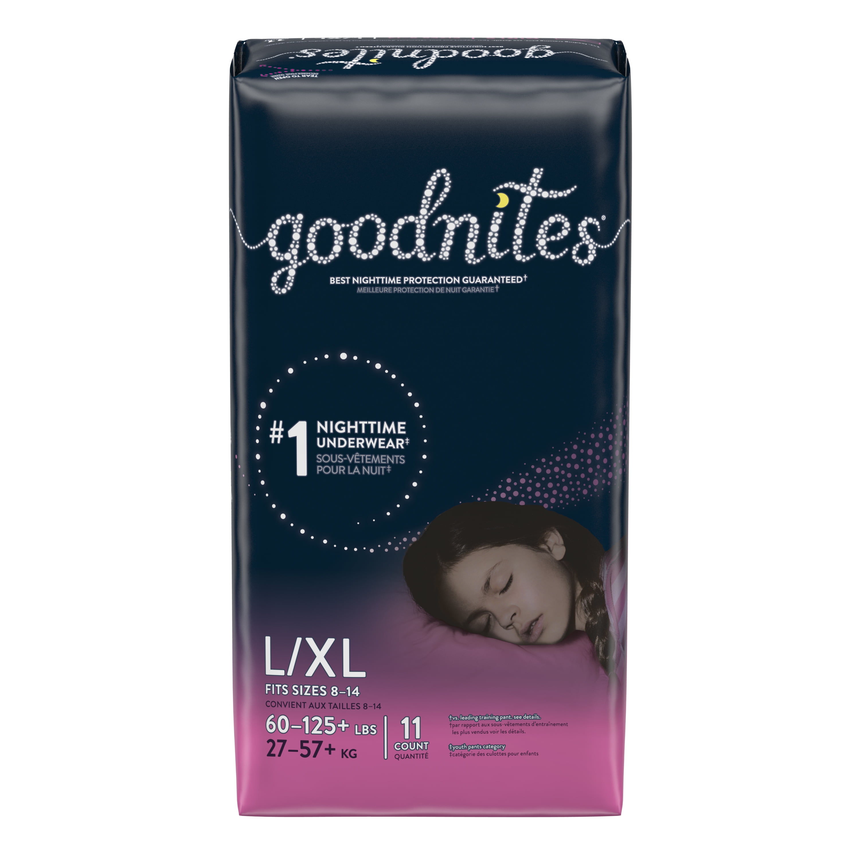 Goodnites Girls' Bedwetting Underwear, L/XL, 11 Ct