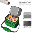 thumbnail image 4 of Green and Black Wavy Checkered Insulated Lunch Box for Women Men, Medium Leakproof Cooler Bag with Adjustable Strap, 10"x6.7"x8", 4 of 6
