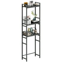 DJZ Over-the-Toilet Storage Rack, Adjustable 3-Tier Bathroom Organizer Shelf over Toilet,Freestanding Space Saver Bathroom Shelves Above Toilet for Room _Black