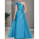 thumbnail image 5 of Vestido de noche elegante de satén Formal personalizado, vestido de fiesta de un solo hombro, largo hasta el suelo, plisado, bonito vestido de fiesta de boda de lujo, 5 of 5