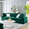 thumbnail image 3 of Modway Commix Down Filled Overstuffed Performance Velvet 3-Seater Sofa in Navy, 3 of 7