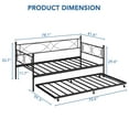 thumbnail image 4 of Twin Daybed with Trundle, Metal Day Bed Sofa Bed with Pull Out Trundle, Twin Trundle Bed Frame with Premium Steel Slat Support, Multifunctional Platform Beds for Bedroom, Living Room, Guest Room, 4 of 9