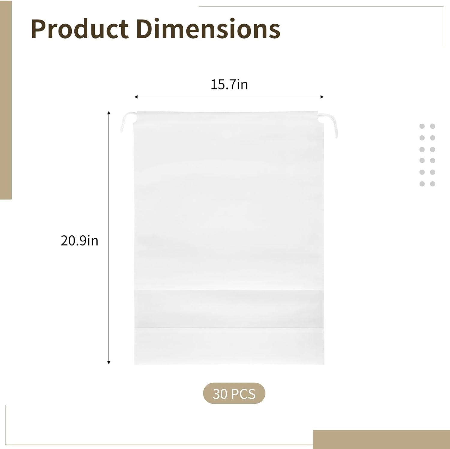 30 Pcs Dust Bags for Handbags and Purses, 21 x 16 In Purse Dust Bags for Storage with Window, Non-Woven Breathable Drawstring Handbag Dust Cover for Purses Shoes Boots Clothes Home Travel