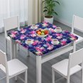 thumbnail image 3 of Pioneer Flower Floral Print Pattern Square Fitted Tablecloth with Elastic Edge,Square Table Cover,Washable Elastic Table Cover for Home Kitchen Party Decor 34"x34", 3 of 6