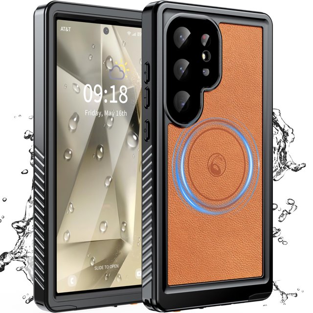 Funda para teléfono móvil GOLDJU S24 Ultra de 6.8 pulgadas, de piel, impermeable, MagSafe
