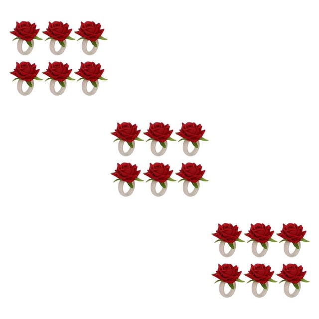 Injueey Anillo de servilleta de flores artificiales de 6 piezas Anillos de extraíbles portátiles Festival Decoración romántica Casa Mudanza Type1 NO1