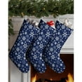 thumbnail image 3 of 3 Pcs Christmas Stockings,Dark Blue Christmas Snowflake Pattern Stockings Christmas,14.8'' Xmas Stockings,Christmas Party Favors,Christmas Party Decorations,Christmas Stockings Personalized, 3 of 5