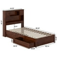 thumbnail image 5 of Hadley Twin XL Wood Platform Bed with Panel Footboard & Drawers in Walnut, 5 of 5