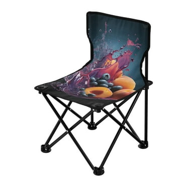 Peach Blueberry Fruits Portable Camping Chair Small for Kids Outdoor Folding Beach Chair Fishing Chair Lawn Chair with Carry Bag