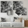 thumbnail image 4 of Designart "Cosmic Graffiti in Black and White I" Modern Geometric Metal Wall Art, 4 of 5