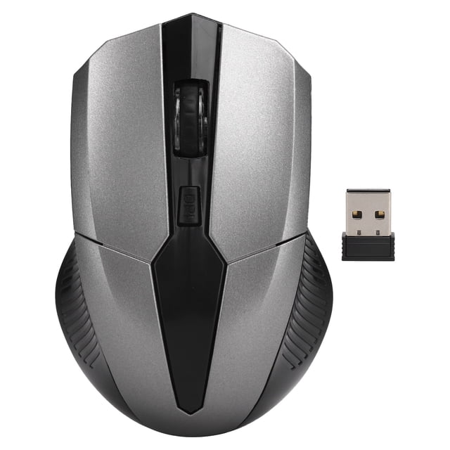 Ratón inalámbrico de 2,4 GHz, 4 teclas, ratón óptico con receptor USB, accesorios de ordenador, color plateado
