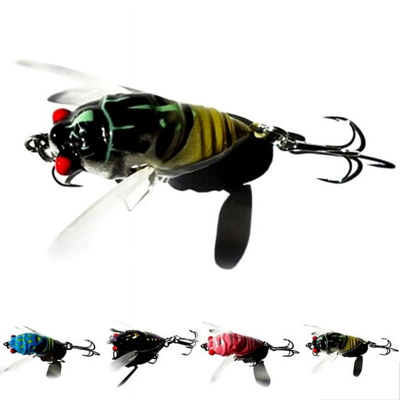 1Pc Cicada Bass Insect Fishing Lures 4Cm Crank Bait Floating .WA