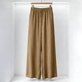 thumbnail image 5 of Delayuji Women's Cotton Linen Pants Wide Leg Pant Straight Leg Fashion Elastic Waist Comfortable Quick Drying Soft Non Stretchy Streetwear, 5 of 5