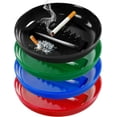 thumbnail image 2 of Plastic Ashtrays for Cigarettes and Cigars, Indoor Outdoor Ash Tray Large Size Tabletop Ashtray Decor for Home Office Restaurant Patio Bar - Pack of 4 Colors Mixed (Black/Blue/Green/Red), 2 of 2