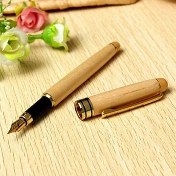 opvise Fashion Student Teacher Wood Fluent Writing Fountain Pen Birthday Business Gift A