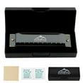 thumbnail image 6 of EASTROCK 10 Holes Key of C Blues Harmonica for Beginner Students Professional Metal Blues Harp Mouth Organ with Case Black, 6 of 6