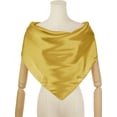 thumbnail image 2 of INSPIRAR CHIC Pañuelo de Cuello de Satén para Mujeres, Pañuelo Cuadrado de Seda Sólido, Diadema Bandanas Color Dorado Claro 90x90cm/35.4x35.4 pulgadas (LxA), 2 of 6