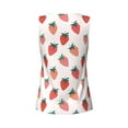thumbnail image 5 of Fotbe Hand Drawn Strawberry Womens Loose Fit Casual Flowy Slim-Fit Tank Tops Athletic Round Neck Trendy Sleeveless Summer Tops for Gym and Yoga-Large, 5 of 9