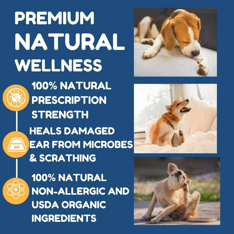 Petglow Natural Dog Ear Cleaner for Yeast Bacteria Antibiotics