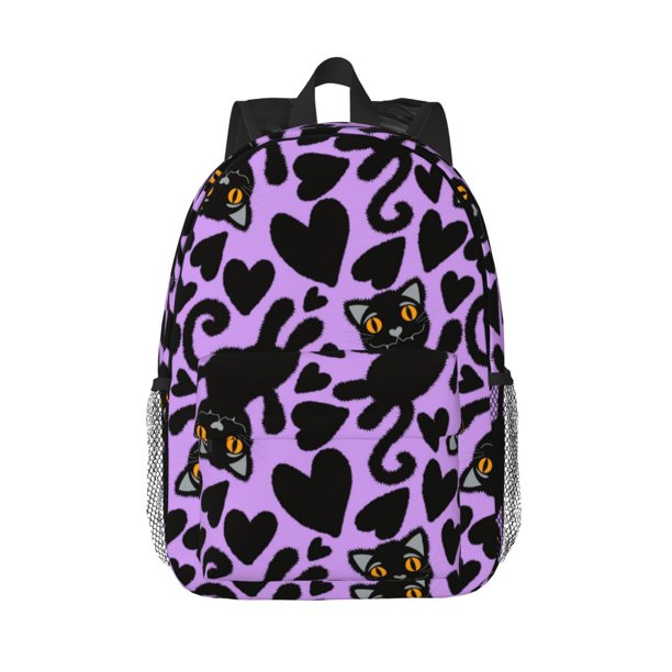 Easygdp Cartoon Black Cats Mochila Ligera de 15 Pulgadas para Estudiantes, Mochila Cómoda para la Escuela y Viajes, Correas Ajustables