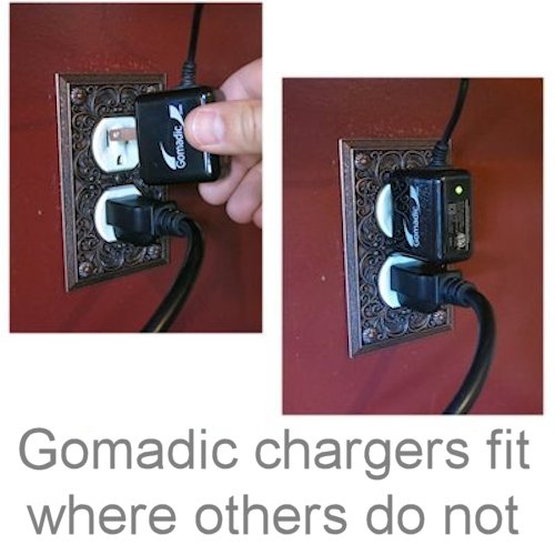 Gomadic Intelligent Compact AC Home Wall Charger suitable for the Palm Treo 680 - High output power with a convenient, foldable plug design - Uses Tip - image 4 of 4