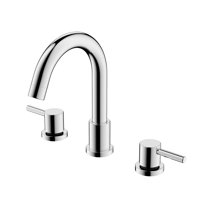 Accreate Bathroom Faucets for Sink 3 Hole, 2 Handle, 360° Swivel Spout, Stainless Steel Faucet with Pop-Up Drain and Supply Lines