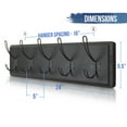 thumbnail image 2 of HBCY Creations Rustic Coat Rack with 5 Hooks - Black Wall Mount 24" Coat Rack - Solid Pine Wood Entryway Hanger - Farmhouse Coat Rack for Kitchen, Bedroom, 2 of 11