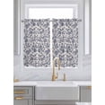thumbnail image 2 of Kitchen Curtains 54 Inches length, Blue Floral Leaf Window Treatment Curtain Drapes, Retro Farmhouse Plant Tree Branch Thermal Insulated Drapes for Basement Hotel RV, 42"x54", 2 Panels, 2 of 7