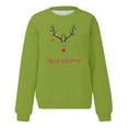 thumbnail image 4 of Aocisk Chandail à Col Rond à Manches Longues pour Femme avec Imprimé Graphique de Noël, Haut Décontracté à Motif Festif, Vert Pâle, L, 4 of 5