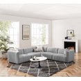 thumbnail image 3 of Conjure Channel Tufted Upholstered Fabric 5-Piece L-Shaped Sectional, 3 of 6