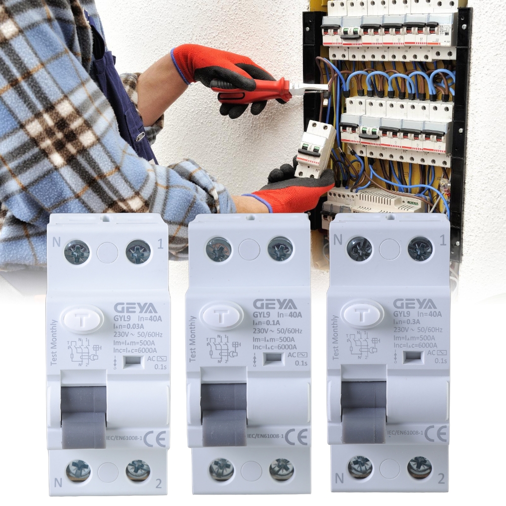 2P 40A Automatic Self-Reclosing Device Circuit Breaker 30mA/100mA/300mA