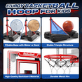 thumbnail image 4 of WonderStone 2-in-1 Basketball Hoop with Light & Electronic Scoreboard, Adjustable Height 5.18–6.17 ft Portable Basketball Goal for Kids, Indoor and Outdoor Sports for Boys and Girls Ages 8–12, 4 of 10
