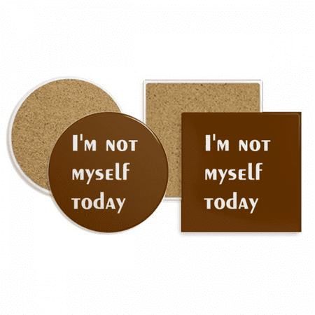 

Not Myself Bad Mood Coaster Cup Mug Holder Absorbent Stone Cork Base Set