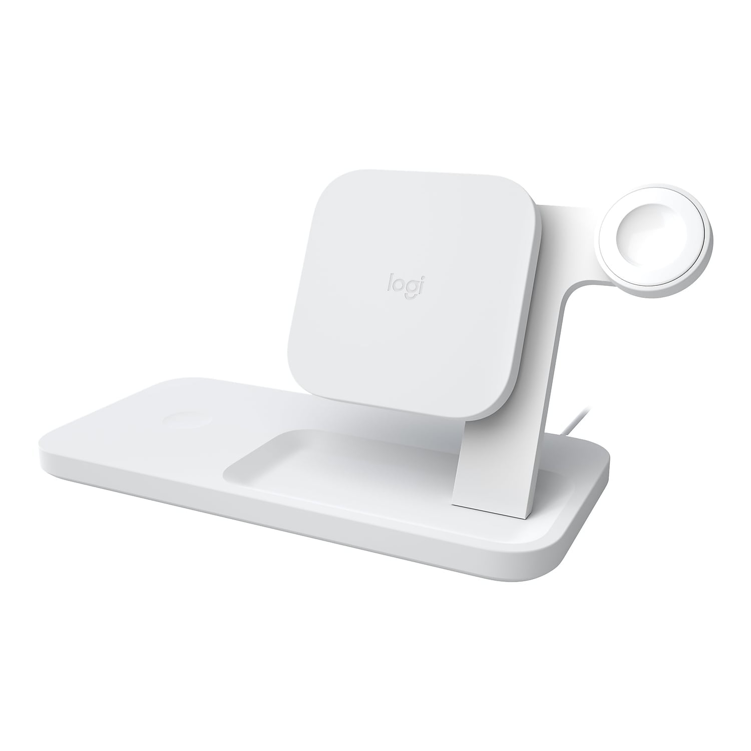 Gensidig Terminal Indeholde Logitech Powered 3-in-1 Wireless Charging Dock for iPhone, AirPods, and  Apple Watch, White - Walmart.com
