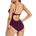 thumbnail image 3 of Hilor Women's One Piece Swimsuit Front Twist Keyhole Bathing Suit Sexy Monokini Swimwear Tummy Control, 3 of 7