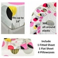 thumbnail image 5 of Ultra-Soft Microfiber Sheet Set - Double Brushed - Wrinkle and Stain Resistance - Fit 14 inches Deep Pocket - 6 Pieces Set (Queen, Multi Circles), 5 of 7