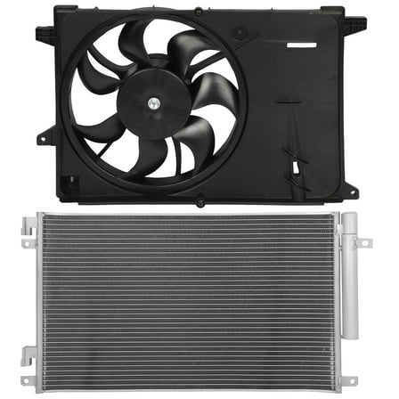 ECCPP 30025 Condenser 621-558 623650 Radiator Cooling Fan Assembly Replacement for 2016-2022 for Chevrolet for Spark 1.4L