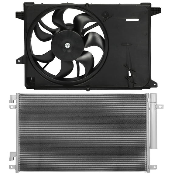 ECCPP 30025 Condenser 621-558 623650 Radiator Cooling Fan Assembly Replacement for 2016-2022 for Chevrolet for Spark 1.4L