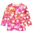 thumbnail image 5 of Xdegoge Girls Valentines Shirt 3/4 Sleeve Crew Neck Pullover Tops Toddler Heart Printed Fashion Tops Y2K Streetwear Tee Shirts, 5 of 5