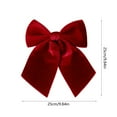 thumbnail image 2 of Velvet Christmas Bows 2-Pack for Tree Decorations and Gift Wrapping - Small Holiday Accents for Wreaths, Crafts, and Party Decor, Perfect for Home Festive Settings(Wine), 2 of 6