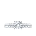 thumbnail image 5 of Rosec Jewels Princess Cut Diamond Engagement Ring (5 mm, Ef-Vs Quality) Certified Lab Diamond Square Ring, 925 Sterling Silver, US 4.00, 5 of 9