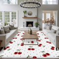 Cherry Area Rug 8x10 Washable Rug Non Slip Modern Simple Red Berry ...