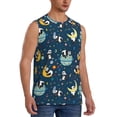 thumbnail image 2 of Fotbe Space Sleeping Panda Men's Camiseta sin Mangas Estampada para Hombres, Playera Casual para Gimnasio, Entrenamiento, Playa-Large, 2 of 7