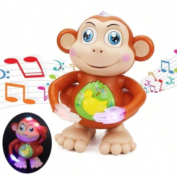 Musical Dancing Monkey Robot Toy Electric Light Music Interactive Toddler Kids Toy Ages 2 Plus