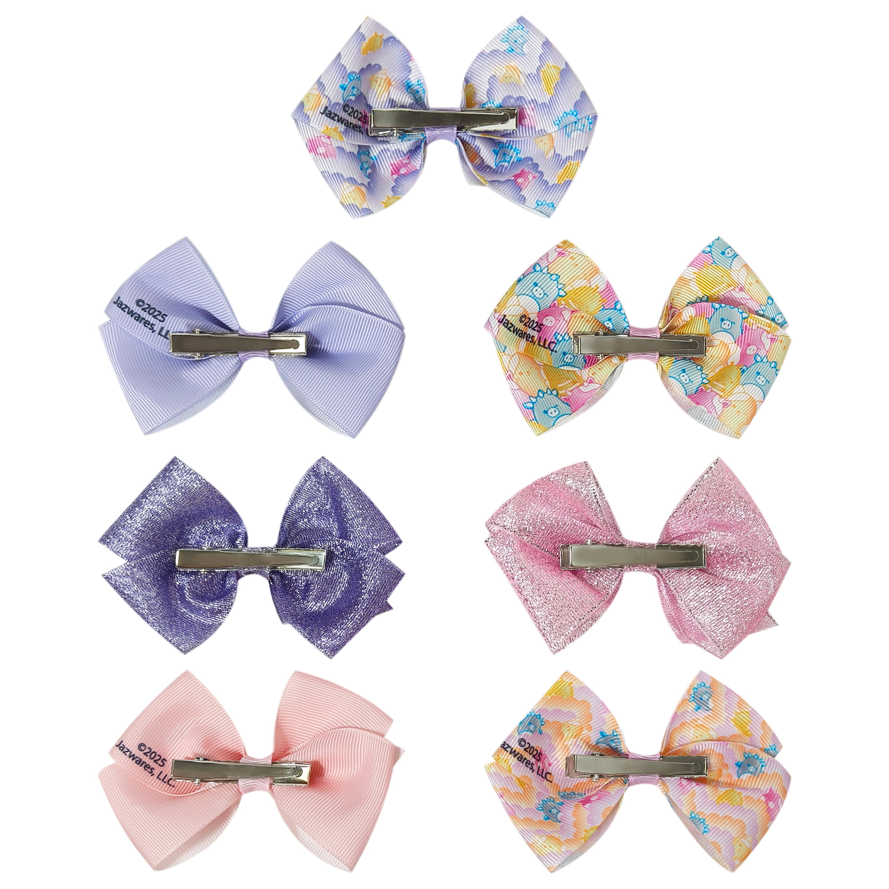 Squishmallow Multipattern Hair Bows, All Ages, 7 Pack