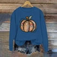 thumbnail image 5 of Ounisa Halloween Women's Pullover Thanksgiving Sweatshirt Pumpkin Printed Crew Neck Blouse Long Sleeve Tops with Pocket, 5 of 5