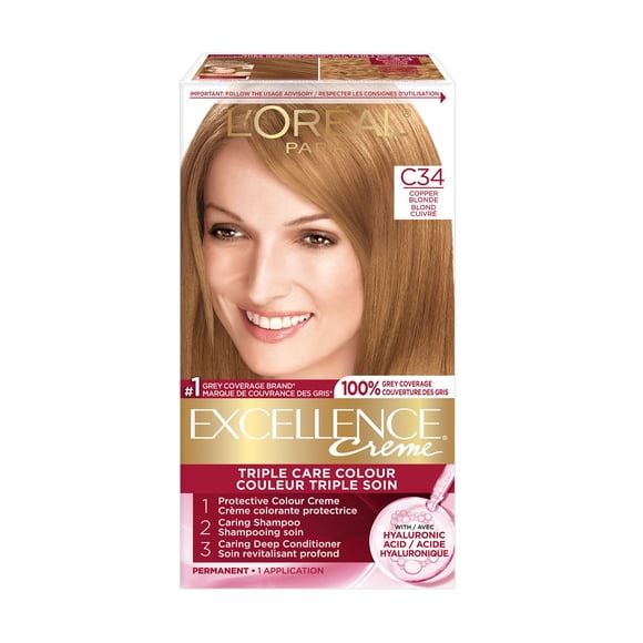 L'Oréal Paris Excellence Crème Hair Dye, Permanent Hair Color with Hyaluronic Acid